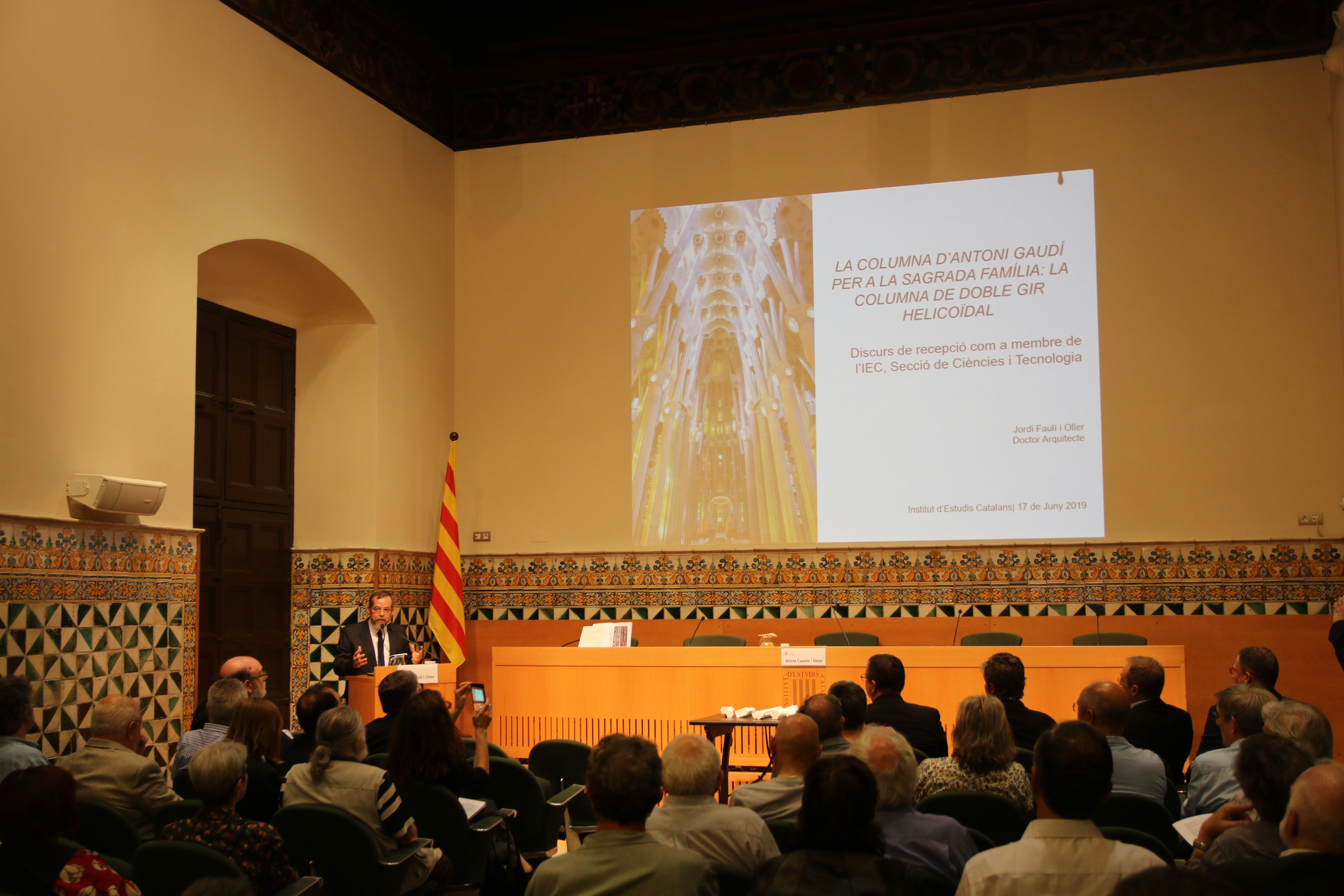 Jordi Faulí gives speech accepting nomination as a permanent member of Institut d’Estudis Catalans