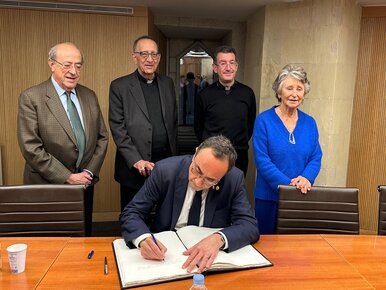 President of the Parliament of Catalonia Josep Rull visits the Sagrada Família